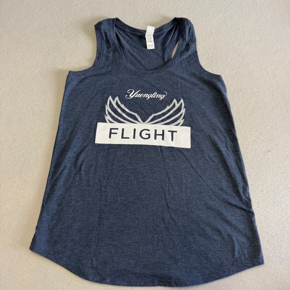 Yuengling Flight Tank Top Womens Large Navy Blue Tri-Blend Racerback Brewery